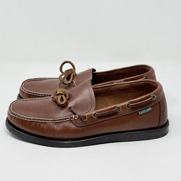 Eastland Yarmouth Camp Moc Shoes Loafers Mens 9.5 W Wide Brown Leather Slip On main image 11